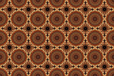 Raster illüstrasyonu. Damask renksiz turuncu, sarı ve bej renklerde çiçek deseni.