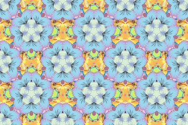 Suluboya desenleri mavi, gri ve sarı renklerde. Raster romantik arka plan web sayfaları, düğün davetiyeleri, tekstil, duvar kağıdı.