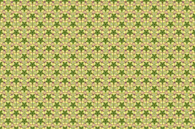 Raster illüstrasyonu. Yumuşak suluboya çiçek deseni - yeşil, bej ve sarı renklerde pürüzsüz desen.