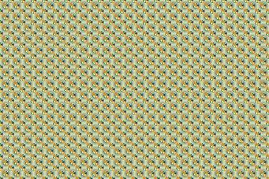 Raster illüstrasyonu. Sarı, gri ve yeşil renklerde sevimli kozmos çiçekleriyle kusursuz desen.