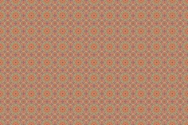 Pembe, bej ve turuncu renkte barok tarzında kusursuz bir doğulu süsü. Geleneksel klasik raster deseni.