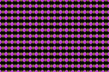 Siyah arka planda, sevimli kozmos çiçekleriyle kusursuz raster deseni. Çiçek arka planı.