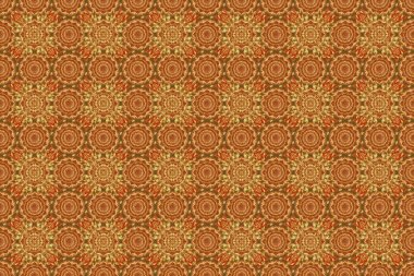 Raster illüstrasyonu. Zarif Mutlu Noeller ya da mutlu yıllar 2018 kusursuz desenli kahverengi arkaplanlı altın süslemeli.