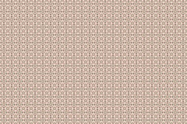 Kusursuz desenli, kahverengi, pembe ve bej renkli küçük çiçekler. Küçük, soyut çiçeklerin içinde sevimli bir çiçek deseni..