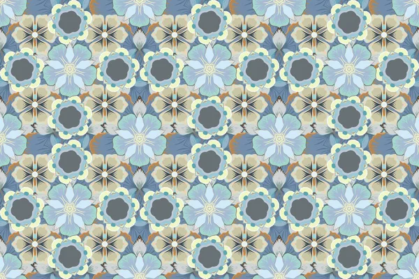 Adorno Brillante Marrón Beige Azul Patrón Sin Costuras Damasco Formas —  Fotos de Stock