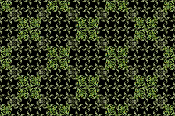 Raster Geometrisch Naadloos Patroon Met Gele Groene Hellingen Geometrische Achtergrond — Stockfoto