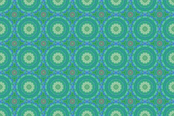 Esquisse Matricielle Avec Ornement Multicolore Sur Fond Vert Multicolore Motif — Photo