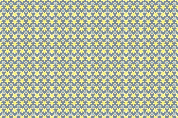Raster Little Flowers Seamless Pattern White Beige Yellow Colors Floral — Stock Photo, Image