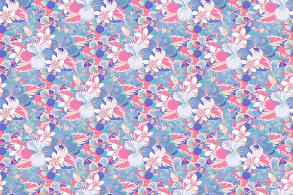 Exquisites Muster Von Hibiskusblüten Aquarell Nahtloses Muster Mit Hibiskusblüten Violetten — Stockfoto