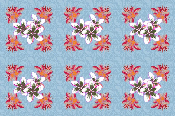 Raster Nahtlose Bunte Blumenmuster Handgezeichnete Florale Textur Kunterbunte Dekorative Blumen — Stockfoto