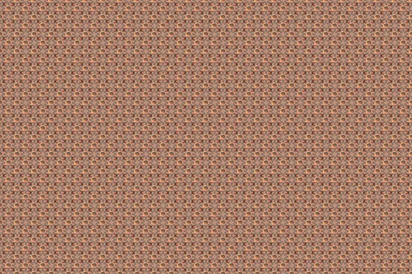 Raster Poppy Flower Seamless Pattern Beige Brown Orange Colors — Stock Photo, Image