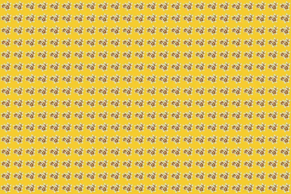 래스터 일러스트 다듬지 무늬의 래스터 배경에 모양있는 꽃들이 노란색 베이지 — 스톡 사진