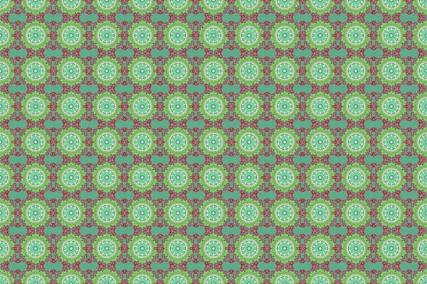 Raster illustration. Cutout paper lace texture, raster tulle background, swirly seamless pattern in green and brown colors.