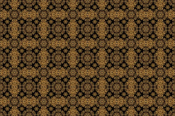 Fan shaped Christmas gold. Raster abstract seamless pattern with golden geometrical elements. New Year 2021 holiday decoration. Golden stylized stars on a background.