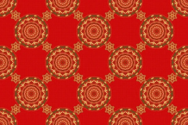 Seamless Pattern Golden Elements Red Background Good Christmas Cards Decoration — Stock Photo, Image