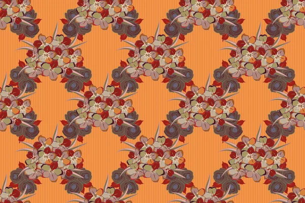 Geometric Leaf Ornament Seamless Pattern Primula Flowers Graphic Modern Pattern — Stock Photo, Image