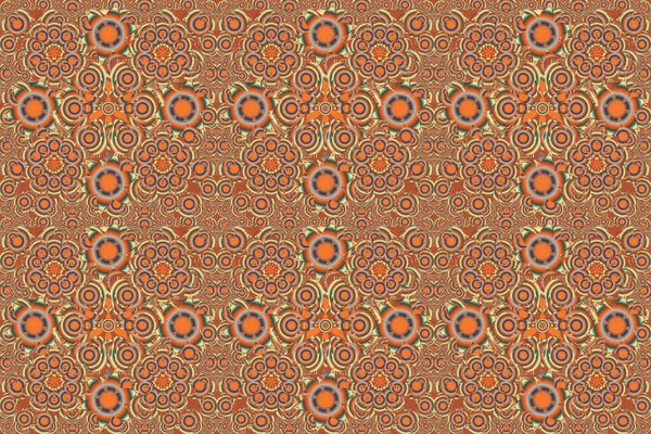 Naadloos Geometrisch Patroon Geometrische Ornament Met Oranje Groene Bruine Elementen — Stockfoto