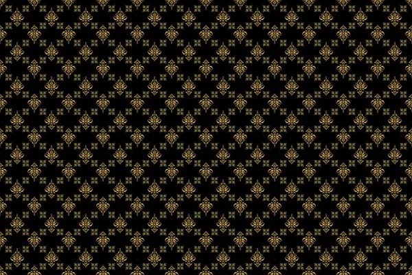 Black and gold seamless pattern. Abstract geometric modern background. Art deco style. Raster illustration. Shiny backdrop. Texture of gold foil. Polka dots, confetti.