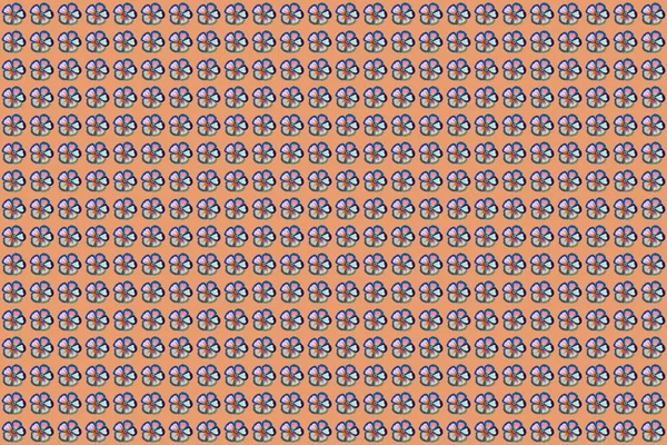Растровая Иллюстрация Симпатичные Растровые Цветы Космоса Печати Цветочный Винтажный Бесшовный — стоковое фото
