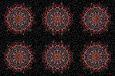 Renkli soyut arka plan. Süslü, canlı duvar kâğıdı. Etnik ve kabile motifleri. Noel geleneksel renklerinde (pembe, kahverengi ve mavi) raster geometrik süsleme ile parlak, pürüzsüz desen ().