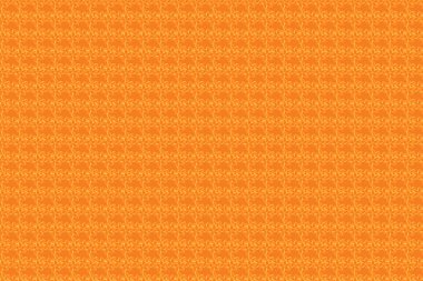 Geleneksel dikişsiz şal deseni. Kumaş, tekstil ve ambalaj kağıtları için dekoratif süs. Raster çizgili, pürüzsüz desenli Plumeria çiçekleri. Turuncu ve sarı renkli çiçek duvar kağıtları..