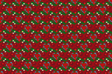 Gül ve yeşil yapraklı suluboya desenli. Gül çiçekleri ve yapraklarla klasik tarzda zarif bir desen. Dekorasyon ve tasarım için güzel bir desen. Mavi arkaplanda moda yazdırma.