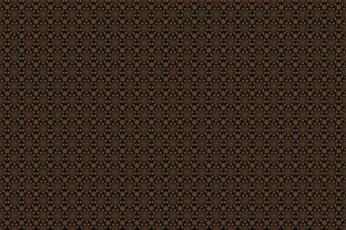 Kahverengi renkte çiz. Raster illüstrasyonu. Çiçeklerin canlı tekrarlanması - kusursuz desen oluşturmak için herhangi bir hatları doldurmak için kullanın.