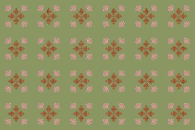 Sorunlu damasküler desensiz arka plan fayansları. Pembe ve kırmızı renklerde kusursuz bir süs..