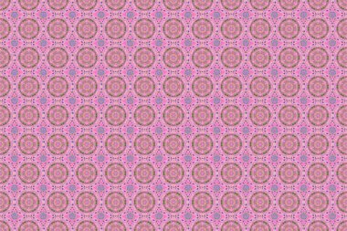 Gri, bej ve yeşil soyut süs, soyut dekoratif elementlerin kusursuz deseni.