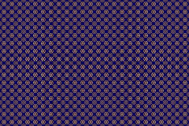 Raster illüstrasyonu. Puantiye, konfeti. Art deco tarzı. Parlak fon. Altın folyo dokusu. Soyut geometrik modern arkaplan. Mavi ve altın pürüzsüz desen.