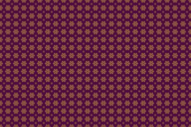 Altın geometrik süslemeli soyut mor arkaplan. Geleneksel Noel renklerinde pürüzsüz bir desen. Dijital kağıt, tekstil baskısı, sayfa doldurma için kullanılabilir.