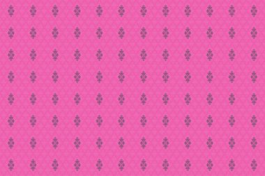 Eski bir süs. Raster illüstrasyonu. Basit, pürüzsüz desen - pembe, yeşil ve mor elementler.