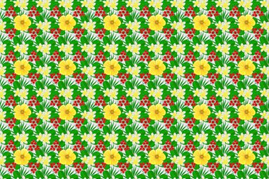 Yaprak doğal çiçek deseni, yaz tasarımı. Çiçek deseni duvar kağıdı, ambalaj kağıdı, tekstil baskısı için kullanılabilir. Gri arkaplanda Raster çiçek kavramı.