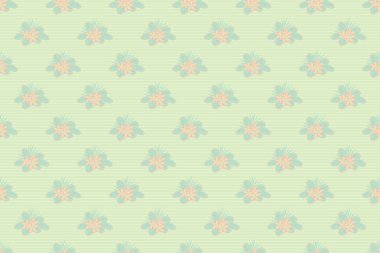 Soyut zarafet, pürüzsüz desen, bej, mavi ve pembe renklerde Tesniye çiçekleri..