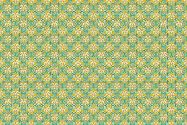 Raster oldukça dandik çiçek desenli. Kusursuz bir geçmişi var. Yeşil, sarı ve mavi renklerde birçok küçük sevimli çiçeğin kusursuz deseni.