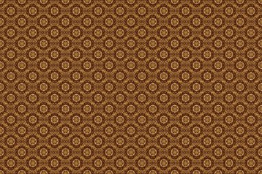 Altın ve kahverengi soyut süsleme deseni.