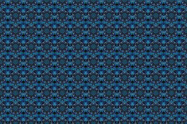 Raster kesme kağıt dantel dokusu, siyah arka planda mavi tül, girintisiz desen, eps10.