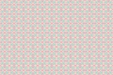 Çiçek ve yaprakların yeşil, gri ve bej renkte olduğu kusursuz çiçek deseni..