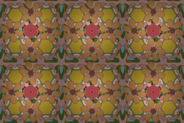 Raster çizimi iç tasarım, baskı, web ve tekstil tasarımı için iyidir. Optik yanılsama. Pembe, sarı ve turuncu renklerde çiçeklerin kusursuz dokusu.
