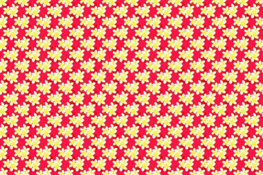 Kartvizit, arkaplan, tekstil gibi işlerde kullanılabilir. Raster yerlilerinin çiçek desenleri. Etnik havlu, kına tarzı. Kırmızı arkaplanda kusursuz bir süs izi var..