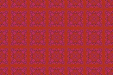 Şam, mor, gri ve turuncu renklerde pürüzsüz desen.