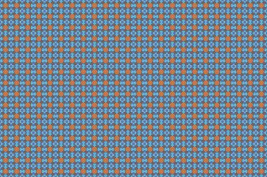 Geometrik süs, turuncu, yeşil ve mavi elementlerle. Karmaşık gradyanlı, pürüzsüz bir desen. Soyut geometrik çizim. Kusursuz geometrik desen.