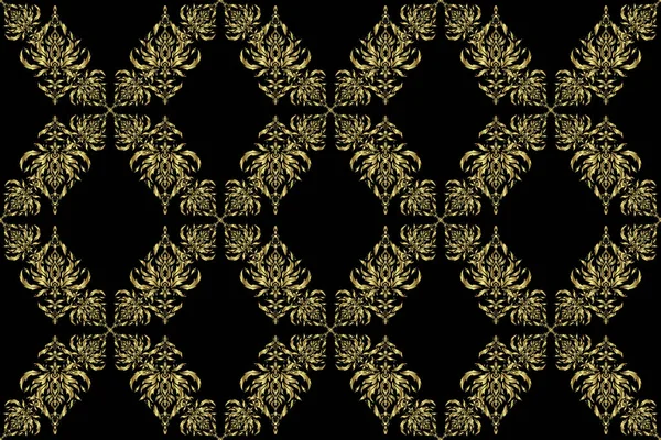 Растровий Золотий Орнамент Східному Стилі Дизайн Тексту Запрошень Різних Друкованих — стокове фото