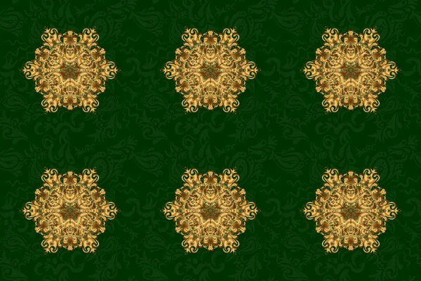 Rik Etnisk Randig Sömlös Mönster Geometrisk Design Mandalastil Golden Mandala — Stockfoto