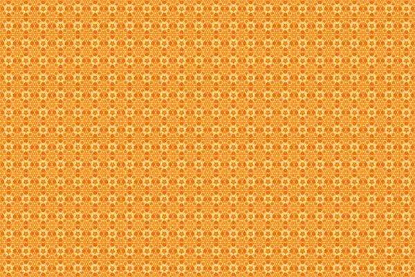 Raster Illustration Seamless Background Grunge Style Yellow Orange Damask Paisley — Stock Photo, Image