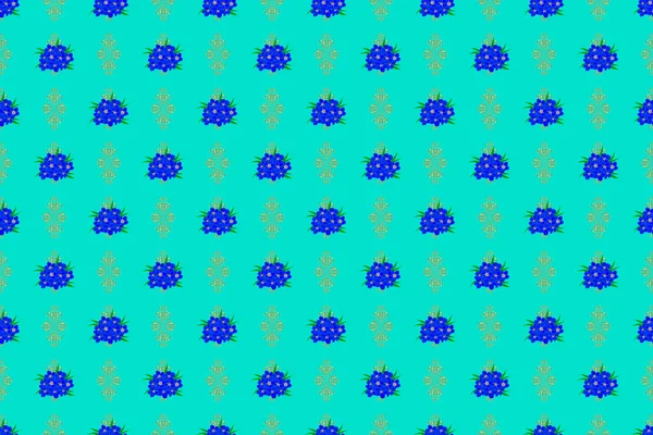 Modernes Florales Nahtloses Muster Grünen Und Blauen Farben Floraler Druck — Stockfoto