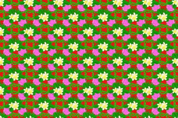 Kleur Naadloze Bloemen Raster Patroon Illustratie — Stockfoto