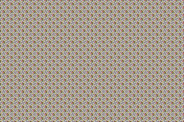 Poppy Flowers Seamless Pattern Gray Brown Yellow Colors Cute Raster — Stock Photo, Image