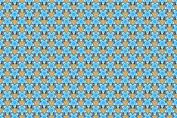 Padrão Clássico Tradicional Nas Cores Azul Cinza Amarelo Ilustração Mais — Fotografia de Stock
