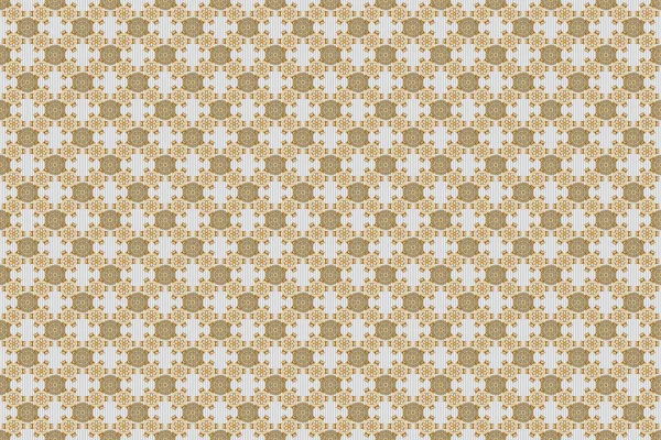 Seamless pattern with damask ornament. Pattern for wallpapers, backgrounds, flyers or wrapping paper. Seamless raster golden ornament in arabian style on a gray background.